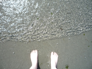 feet in the surf